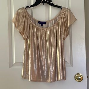 Gold, shiny top